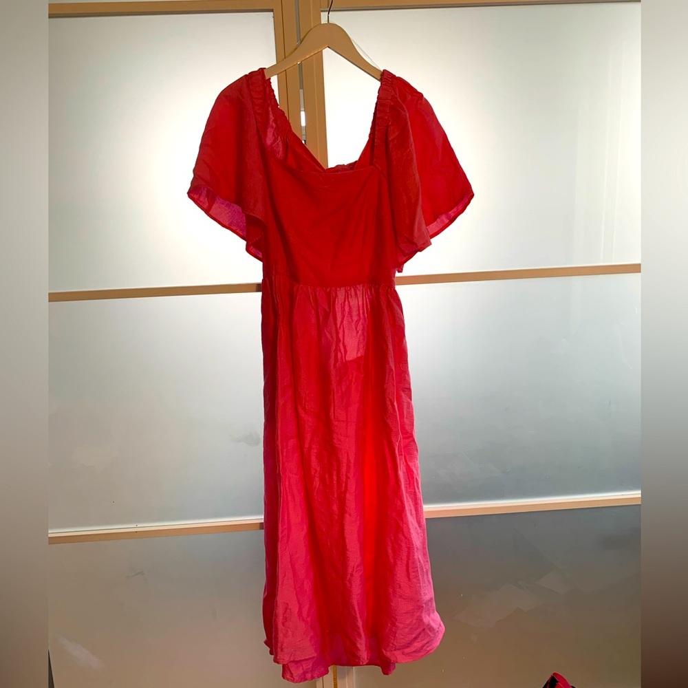 a new day fun midi dress in bright pink. XL